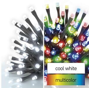 EMOS LED vánoční řetěz 2v1 10m, studená bílá/multicolor, vnitřní i venkovní, programy D4AJ01