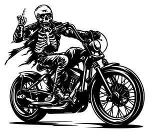 Middlefinger Biker #1 samolepka na zeď, různé rozměry - Černá, 23x20 cm