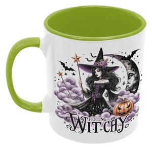 Feeling Witchy | keramický hrnek 330ml, různé barvy - Zelená světlá