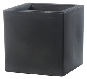 Dekorativní květináč Kocka 40 cm antracitový – moderní design - Antracit - 31 - 50 cm - Teraplast - Umělá hmota - 31 do 50cm - Ano
