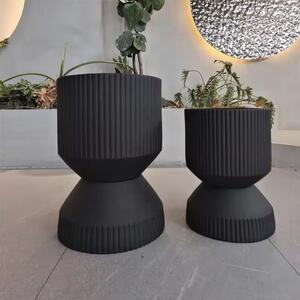 Dekorační květináč Up and Down černý 50 cm – originální design - Černá - 31 - 50 cm