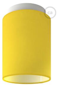 Creative cables Fermaluce pastel s válcovým stínidlem, ø 15cm v18cm, kovové nástěnné nebo stropní svítidlo Barva: Bílá-žlutá