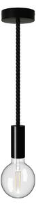 Creative cables Závěsná lampa s XL 16mm námořnickým kabelem, lakované dřevěné detaily Barva: Černá