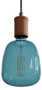 Creative cables Závěsná lampa s textilním kabelem a koženými detaily Barva: Bordo