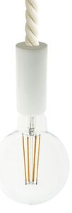 Creative cables Závěsná lampa s 2XL 24mm námořnickým lanem, lakované dřevěné detaily Barva: Bílá