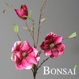 Větev růžové magnolie, délka 90 cm - Růžová