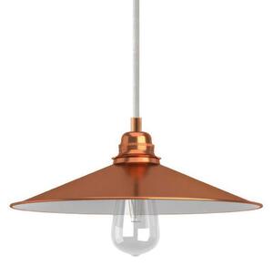 Creative cables Závěsná lampa s textilním kabelem, stínidlem Swing a kovovými detaily Barva: Měď-Rc01