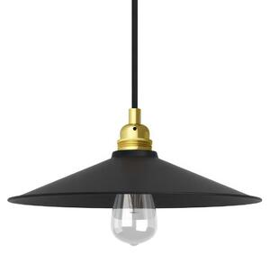 Creative cables Závěsná lampa s textilním kabelem, stínidlem Swing a kovovými detaily Barva: Mosaz-Rc04