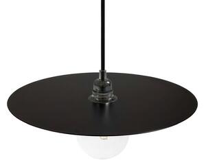 Creative cables Závěsná lampa s textilním kabelem, kovovými detaily s velkým kruhovým stínidlem Barva: Bílá