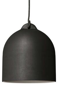 Creative cables Závěsná lampa s textilním kabelem a keramickým stínidlem zvon M Barva: Lesklá bílá