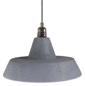 Creative cables Závěsná lampa s textilním kabelem, industriálním keramickým stínidlem a kovovými detaily Barva: Černá-měď