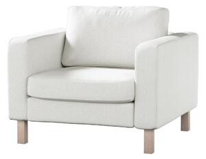 Potah na křeslo IKEA Karlstad, krátký barva krémová látka pletený vzor
