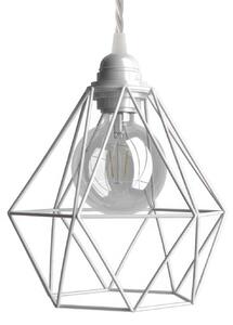 Creative cables Závěsná lampa s textilním kabelem, stínidlovým rámem diamant a kovovými detaily Barva: Černá