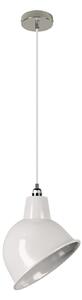 Creative cables Závěsná lampa s textilním kabelem, stínidlem broadway a kovovými detaily Barva: Bílá