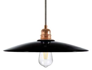 Creative cables Závěsná lampa s textilním kabelem, keramickým stínidlem a kovovými detaily Barva: Černá-měď