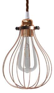 Creative cables Závěsná lampa s textilním kabelem, stínidlovým rámem kapka a kovovými detaily Barva: Černá