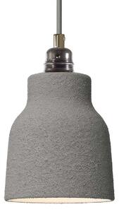 Creative cables Závěsná lampa s textilním kabelem, keramickým stínidlem tvaru vázy s kovovými detaily Barva: Krémová strukturovaná-bílá