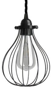 Creative cables Závěsná lampa s textilním kabelem, stínidlovým rámem kapka a kovovými detaily Barva: Měď