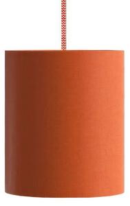 Creative cables Závěsná lampa s textilním kabelem, plátěným stínidlem a kovovými detaily Barva: Lobster Cinette