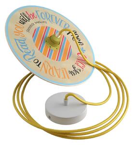 Creative cables Závěsná lampa s textilním kabelem, dřevěným stínidlem pemberly pond a kovovými detaily Barva: Pessoa+Balzac