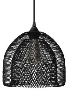 Creative cables Závěsná lampa s textilním kabelem, stínidlem Ghostbell XL a kovovými detaily Barva: Černá