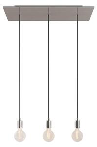 Creative cables Závěsná lampa se 3 světly, s obdélníkovým XXL baldachýnem Rose-one, textilním kabelem a kovovými komponenty Barva: Matný bílý dibond