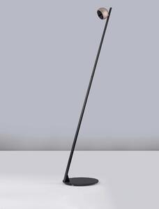LED stmívatelná champaign zlato-černá stojací lampa Lusa