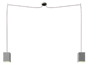 Creative cables Svítidlo Spider se 2 závěsnými světly, textilním kabelem a betonovými stínidly Barva: Prism-efekt beton, Montáž: Sestavený