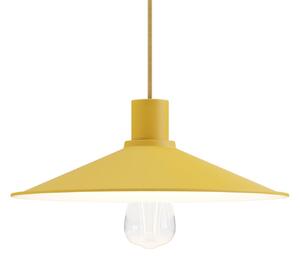 Creative cables Závěsná lampa s textilním kabelem a pastelovým stínidlem swing Barva: Hořčicová žlutá