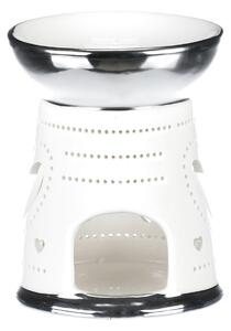 Aroma lampa, porcelánová Stříbrno-bílá barva ARK3603 SIL