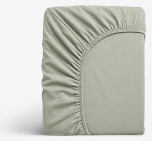 Goldea jersey elastické prostěradlo - šalvějově zelené 180 x 200 cm