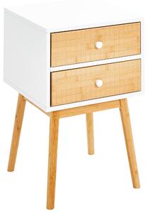 NOČNÍ STOLEK, borovice, přírodní barvy, bílá, 40/61,5/40 cm Xora, Online Only