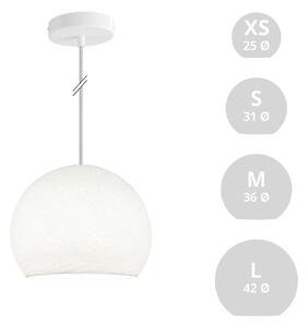 Creative cables Závěsná lampa se stínidlem kupole z PE vlákna, polyester Barva: Bílá, Průměr: XS - Ø 25 Cm