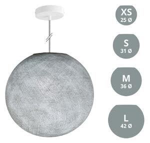 Creative cables Závěsná lampa se stínidlem koule z PE vlákna, polyester Barva: Černá Perleť, Průměr: M - Ø 35 Cm