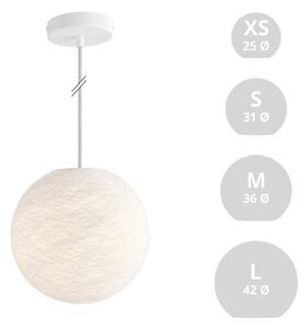 Creative cables Závěsná lampa se stínidlem koule z PE vlákna, polyester Barva: Bílá, Průměr: M - Ø 35 Cm