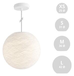 Creative cables Závěsná lampa se stínidlem koule z PE vlákna, polyester Barva: Bílá, Průměr: S - Ø 31 Cm