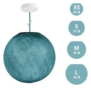 Creative cables Závěsná lampa se stínidlem koule z PE vlákna, polyester Barva: Petrolejová, Průměr: M - Ø 35 Cm