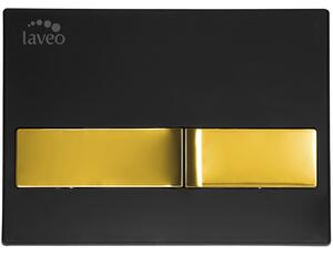 Laveo Beni, splachovací tlačítko do toalety, černá-zlatá, LAV-VPB_795G