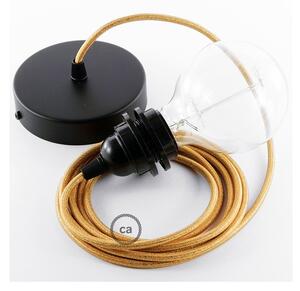 Creative cables Závěsné svítidlo pro stínidla s třpytivým zlatým textilním kabelem RL05 Velikost: 50 cm, Barva: Chrom, Montáž: Udělej Si Sám Sada