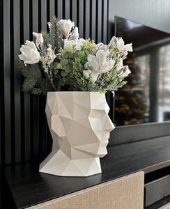 Bílý designový květináč ADONIS