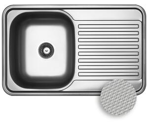 Kuchinox Faro, 1-komorový nerezový dřez 780x480x185 mm, drážkovaný povrch, ocelová, LAV-SKH_311T