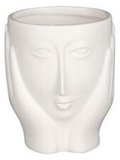 Mica Decorations Keramický obal hlava LADY 9 cm, bílá