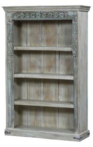 Knihovna z teakového dřeva, ruční řezby, 125x43x192cm