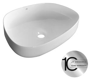 Laveo Laveo, asymetrické umyvadlo na desku 480x360x130 mm, bílá lesklá, LAV-VUA_6248