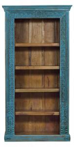 Knihovna z teakového dřeva, ruční řezby, 110x43x210cm