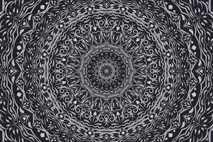 Tapeta Mandala ve vintage stylu v černobílém