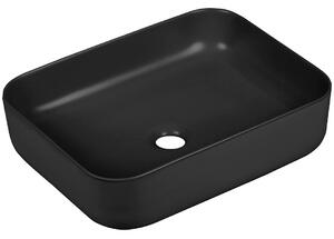 Laveo Mogami, keramické umyvadlo na desku 500x400x135mm, černá matná, LAV-VUM_B250