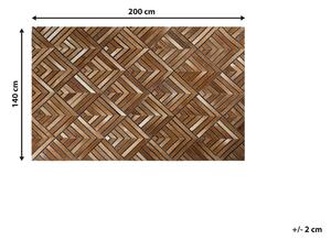 Hnedý kožený koberec 140 x 200 cm TEKIR