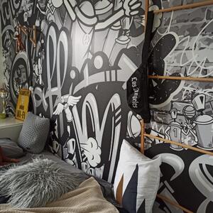 Samolepící tapeta šedé street art graffiti