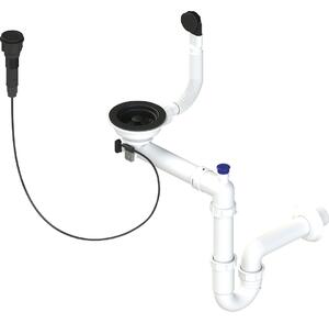 Laveo Sifon Space Saving pro granitové dřezy s 1 komorou - OKS_763T, černá mat